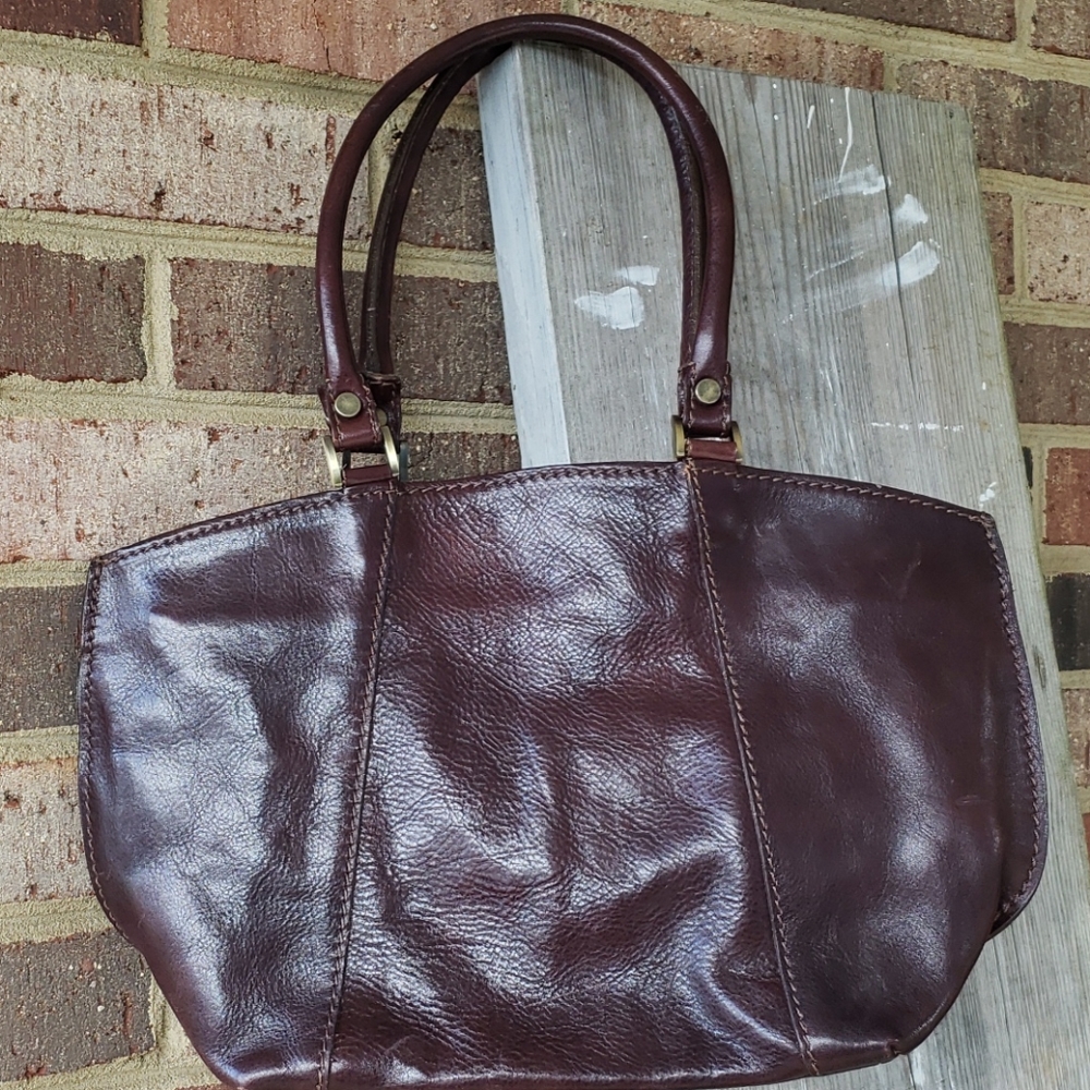 Genuine Italian brown leather bag. NWOT.